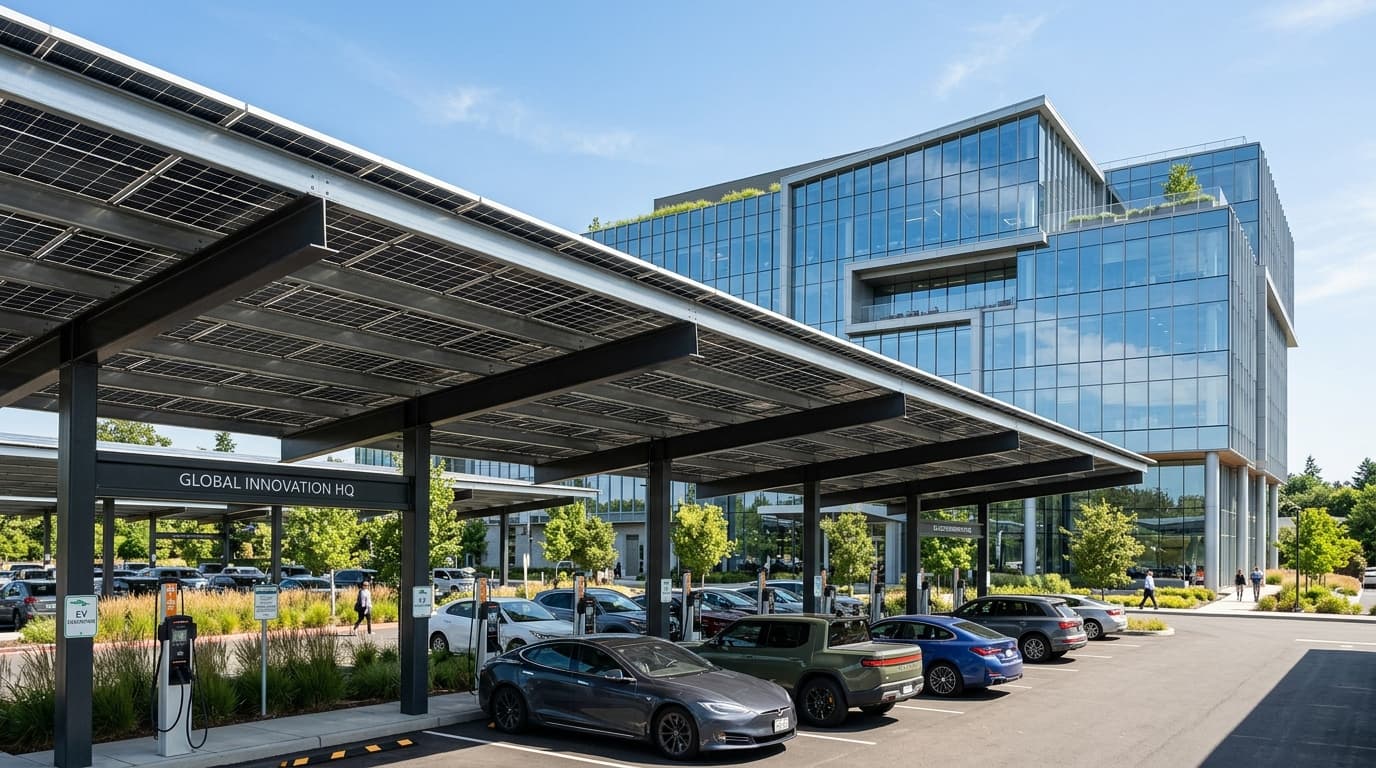 Architectural Solar Carports & Commercial BESS Microgrids