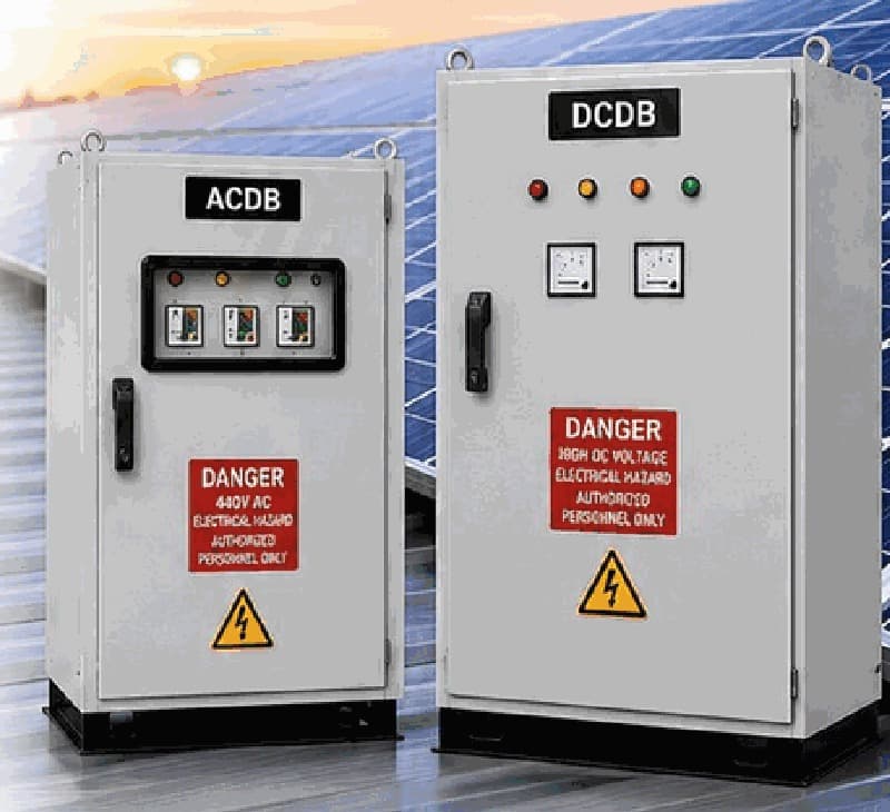 Weatherproof IP65 AC and DC electrical distribution box panel for solar power plant