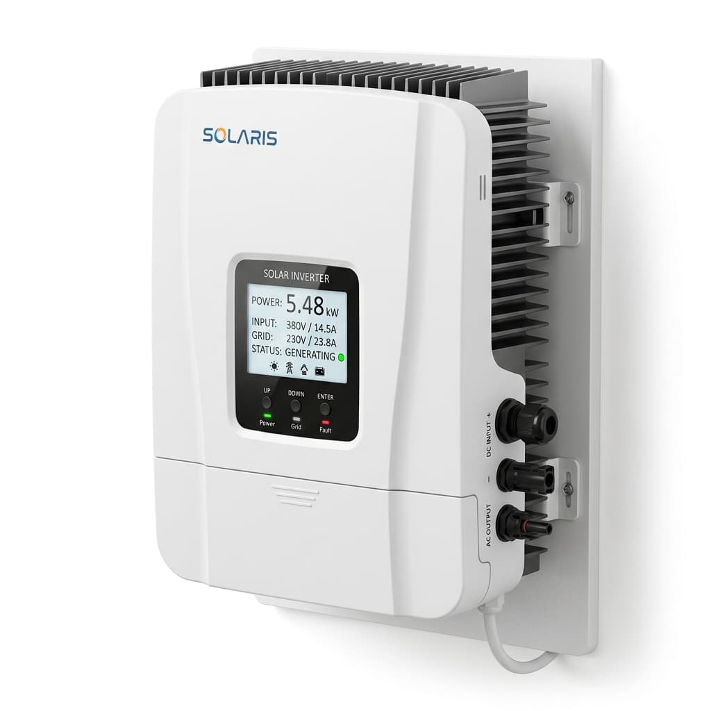 Commercial three-phase grid-tied solar string inverter with digital display