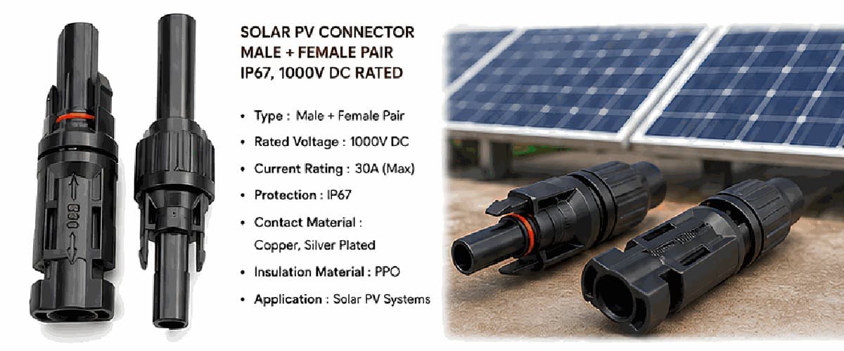 MC4 Solar PV Connector (Pair)